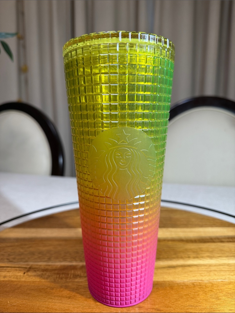 Starbucks tumbler 24oz pink and yellow ombré